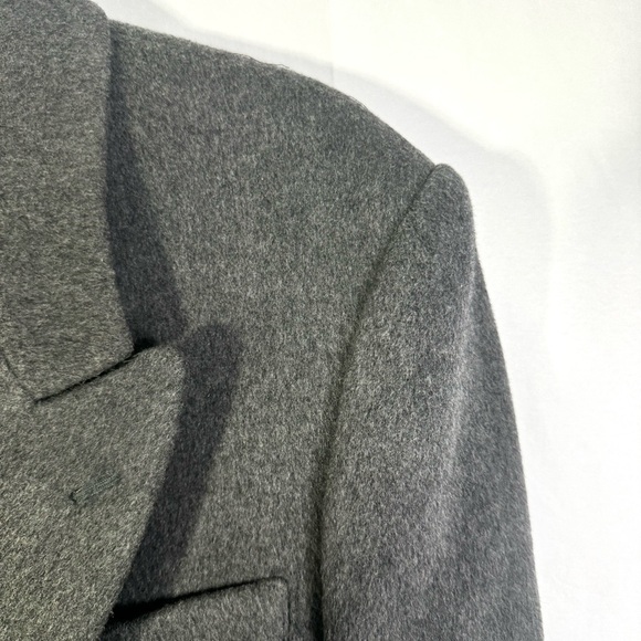 CASHMERE AND WOOL VINTAGE TRENCH SINGLE BREAST  GREY COAT MEN SIZE 38 - Picture 12 of 13